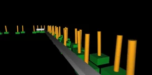 3D-Modell der verkippten Stützen