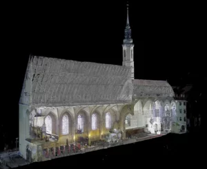 Dreifaltigkeitskirche Görlitz, Schnittansicht, Punktwolke